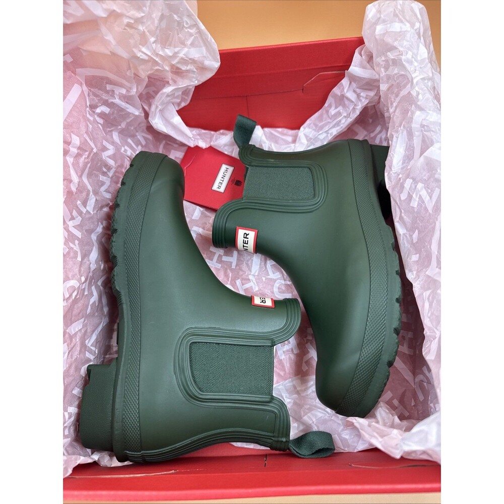 Hunter Original Chelsea Women's Waterproof Ankle Rain Boots, Green Size 6 - Picture 15 of 16